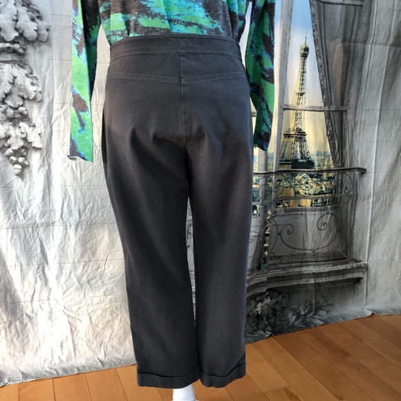Eileen Fisher Blue-Grey Cotton Crop Pant Size 10 - Picture 3 of 7